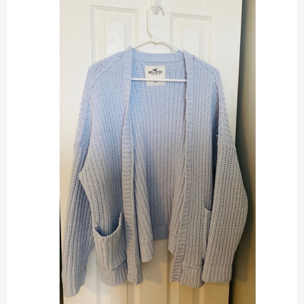 Hollister, medium, blue cardigan!